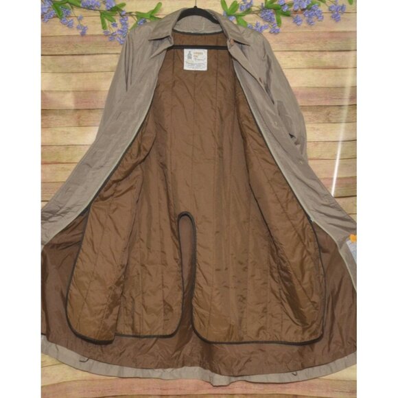 London Fog Ladies Brown Windbreaker Trench Coat Classic Size 18 Quilted Liner - Picture 6 of 11